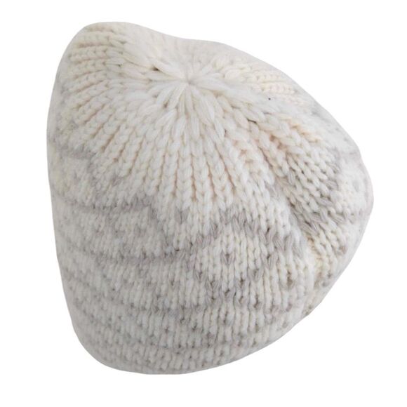 Auth NWOT Gucci White Gray Knit Wool Beanie Skull Cap Snow Hat Women’s US Small